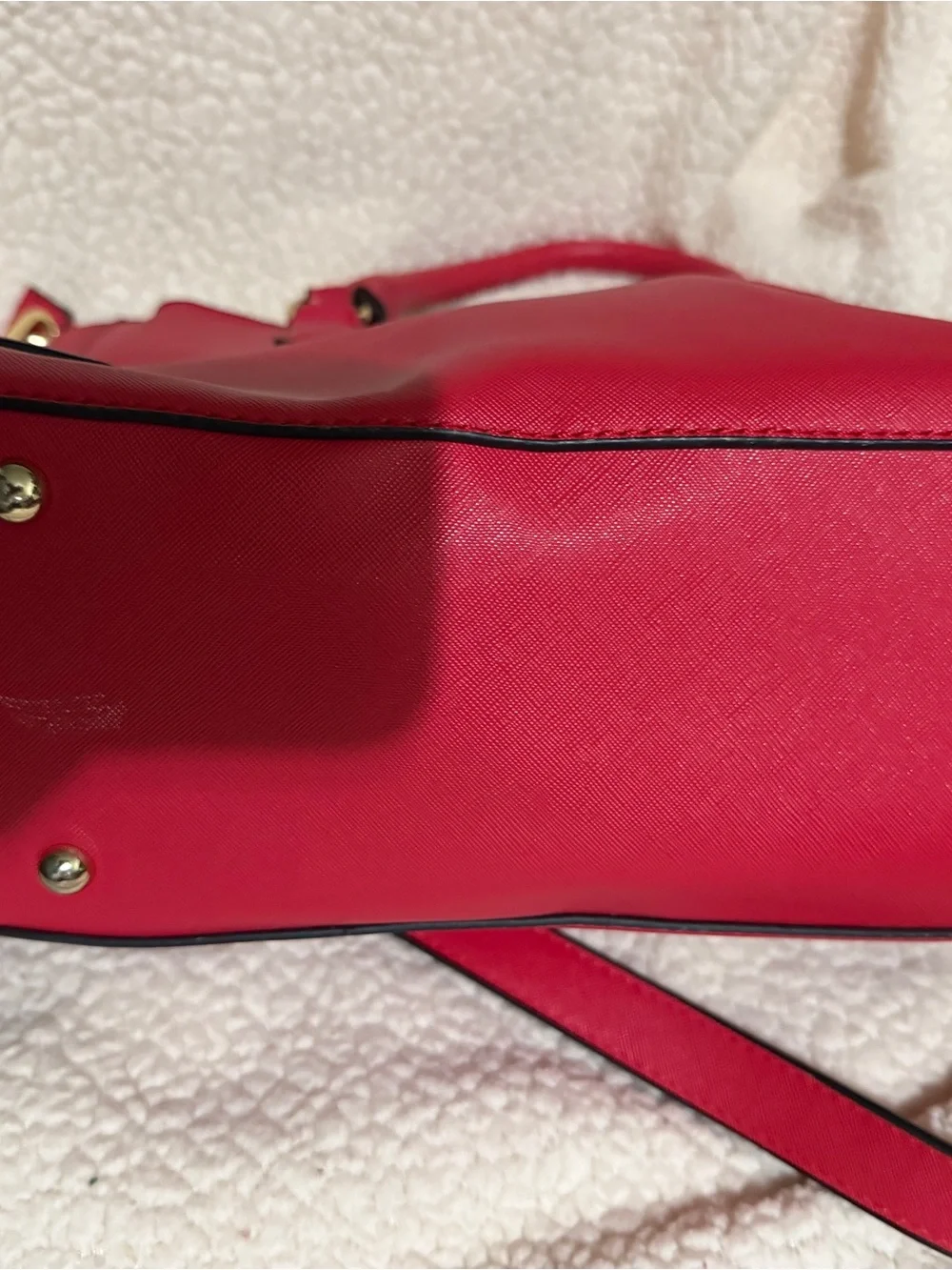 Vintage Red Satchel with Gold Hardware